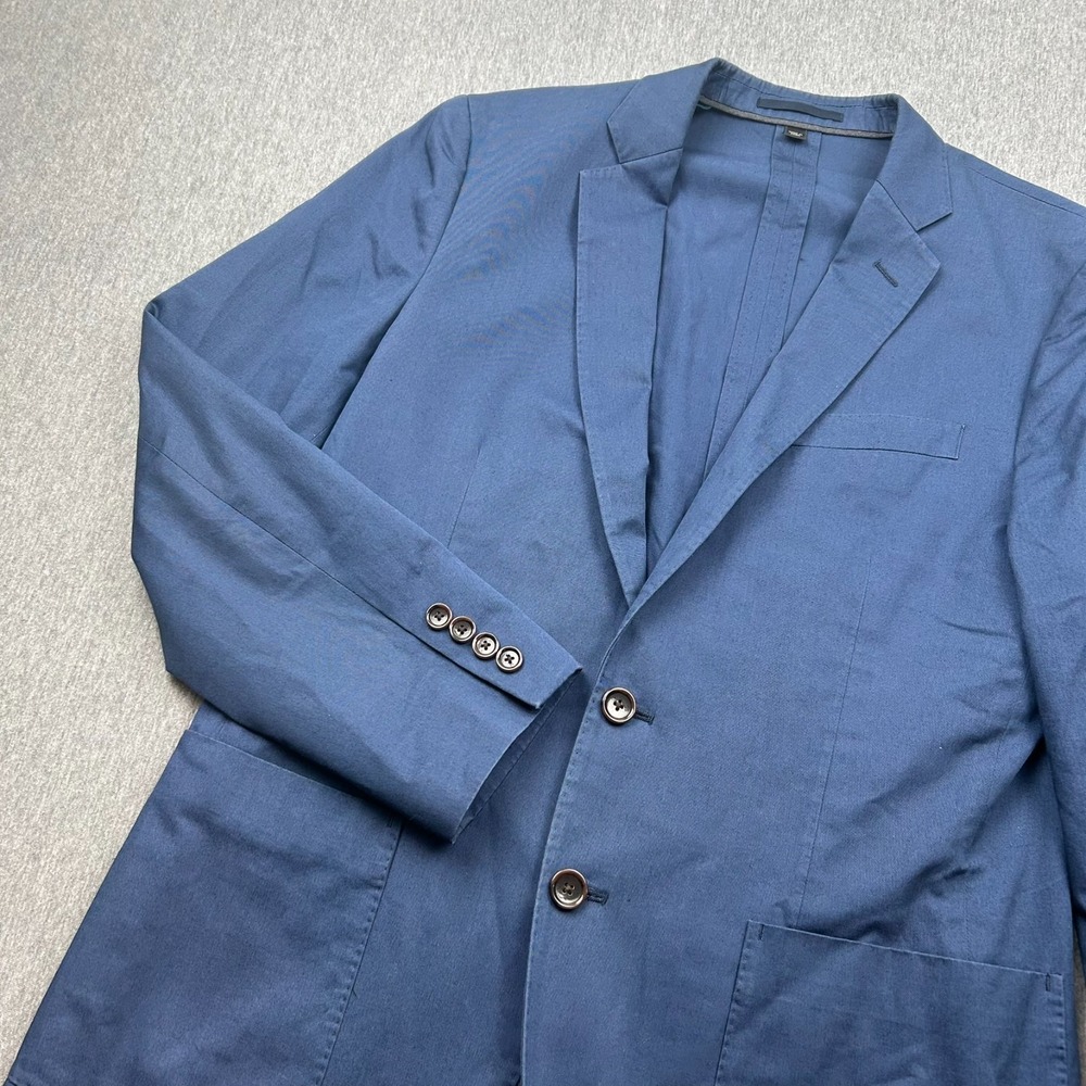 JCrew Unstructured Cotton Blazer Mens 38S Blue Two Button Jacket Wedding